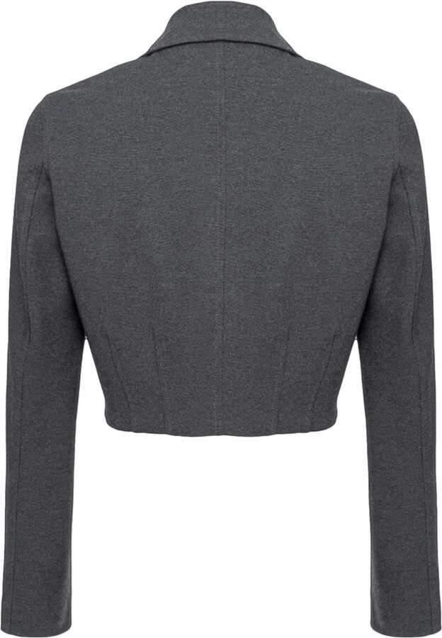 Pinko Stijlvolle Cropped Jas met Logodetails Gray Dames - Foto 2
