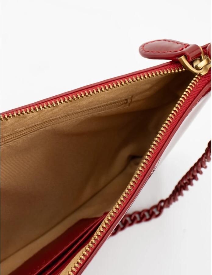 Pinko Glanzende PVC Rode Tas met Diamantgeslepen Detail Red Dames - Foto 3