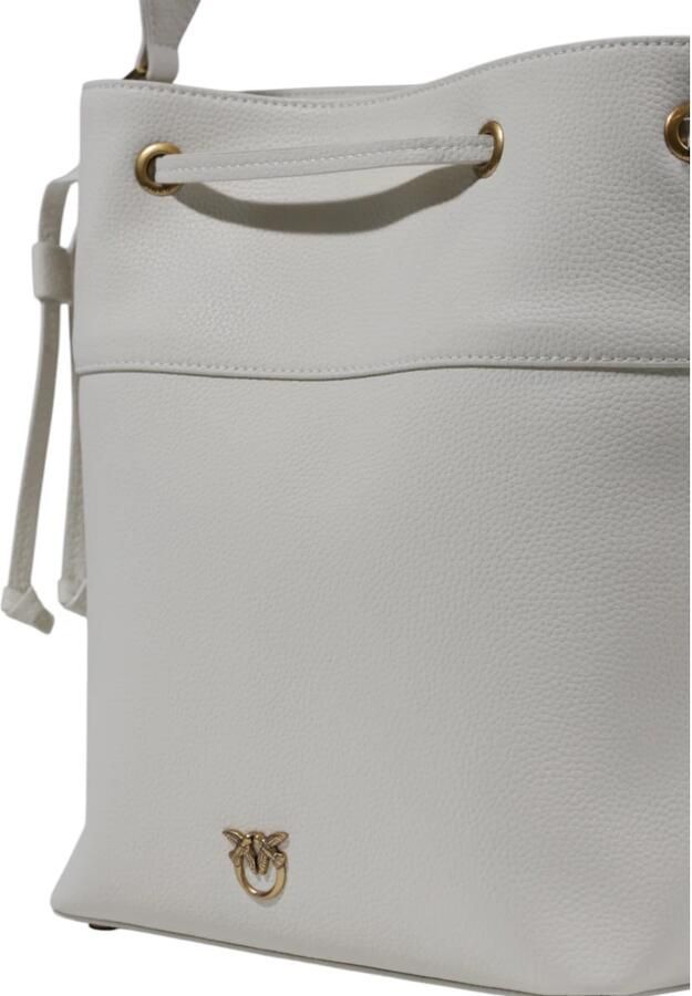 Pinko Witte Bucket Bag met Metallic Love Birds Logo White Dames - Foto 2