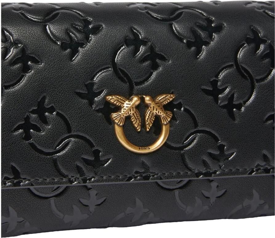 Pinko Zwarte Portemonnee met Monogram en Schouderband Black Dames - Foto 2