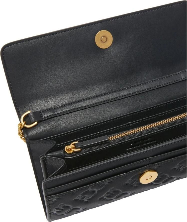 Pinko Zwarte Portemonnee met Monogram en Schouderband Black Dames - Foto 3