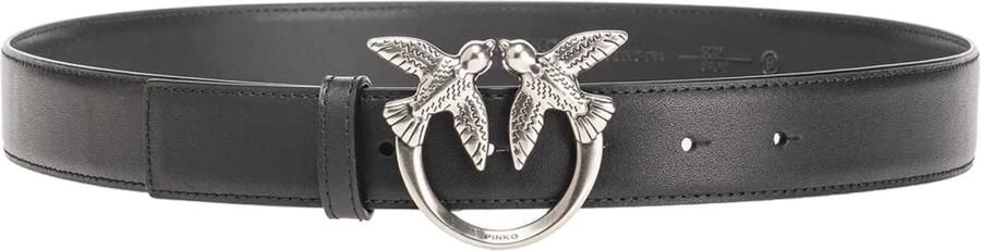 Pinko Love Birds Leren Riem met Metalen Gesp Black Dames - Foto 6