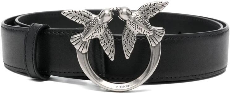 Pinko Love Birds Leren Riem met Metalen Gesp Black Dames - Foto 4