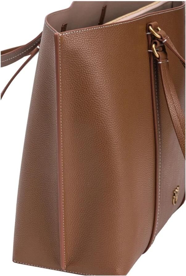 Pinko Bruine Handtas met Love Birds Hanger Brown Dames - Foto 3