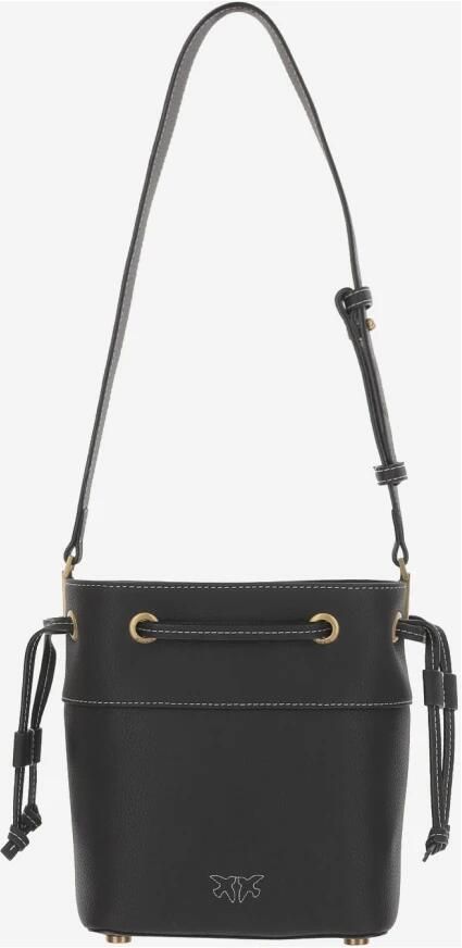 Pinko Leren schoudertas met Love Birds Black Dames - Foto 2