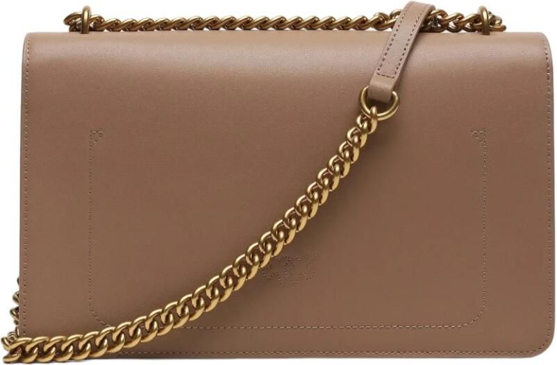 Pinko Klassieke Love Tas van Zacht Leer met Metalen Love Birds Gesp Brown Dames - Foto 5