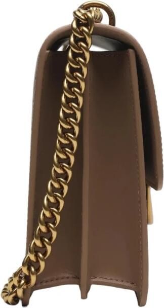 Pinko Klassieke Love Tas van Zacht Leer met Metalen Love Birds Gesp Brown Dames - Foto 6