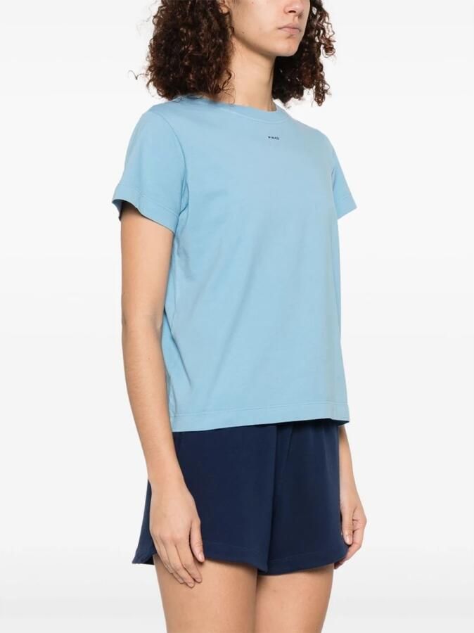 Pinko Casual Katoenen T-shirt voor Mannen Blue Dames - Foto 2
