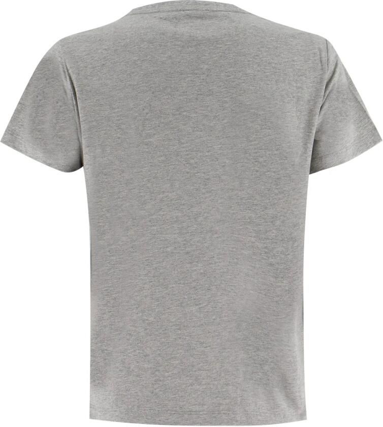 Pinko Liefdesvogels Geborduurd Katoenen T-shirt Gray Dames