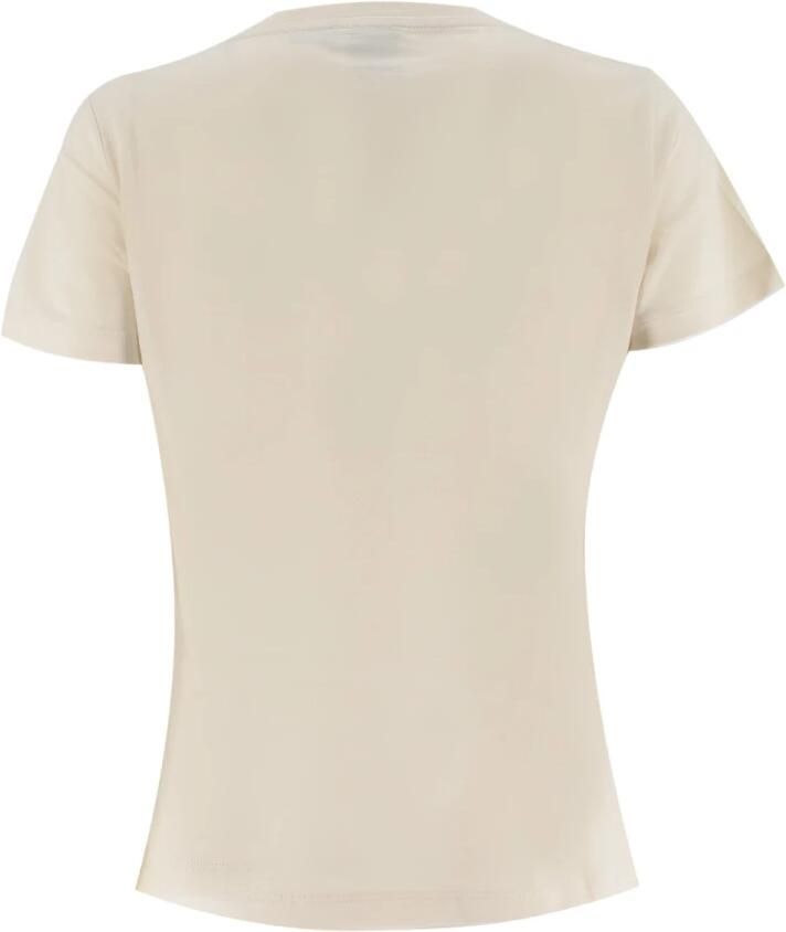 Pinko Liefdesvogels Geborduurd Katoenen T-shirt White Dames - Foto 2