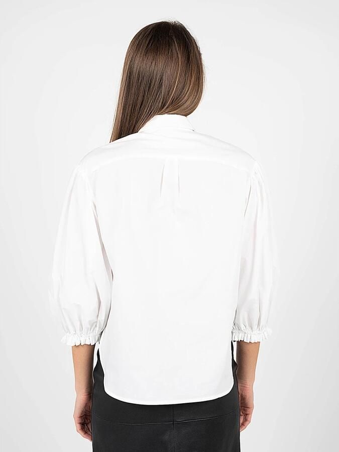 Pinko Losvallende Overhemd met Knopen Kraag en Lange Mouwen White Dames - Foto 3