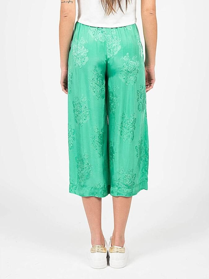 Pinko Loszittende Broek met Hoge Taille en Bloemenpatroon Green Dames - Foto 3