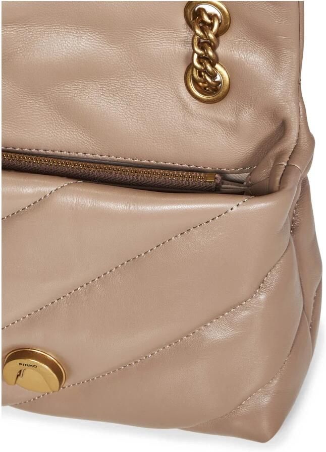 Pinko Gewatteerde Love Bag Puff in Ginger Biscuit Brown Dames