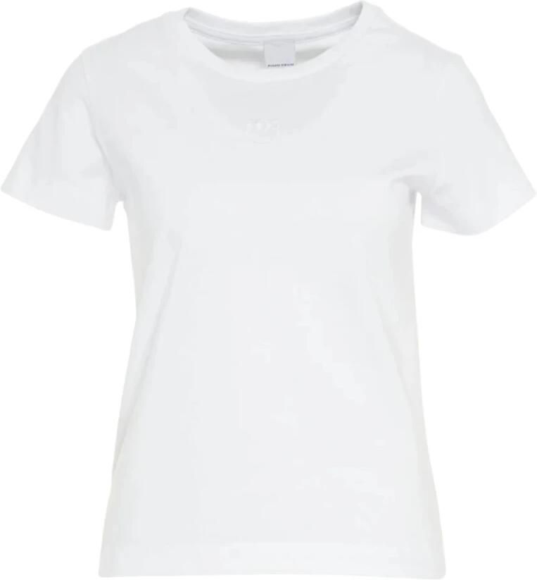 Pinko Casual Katoenen T-shirt voor Vrouwen White Dames
