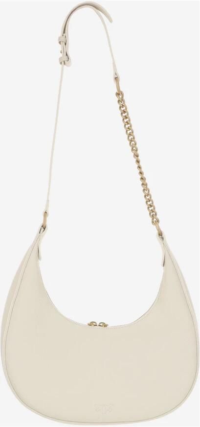 Pinko Love Birds Leren Tas met Diamant Gesp White Dames - Foto 5