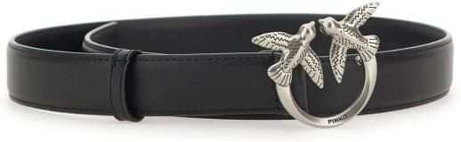 Pinko Love Birds Leren Riem met Metalen Gesp Black Dames - Foto 8