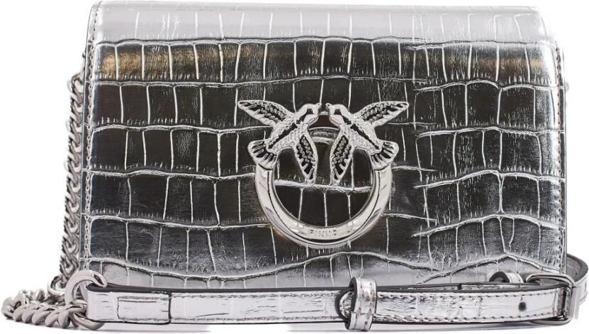 Pinko Love Click Mini Crossbody Tas Gray Dames - Foto 4