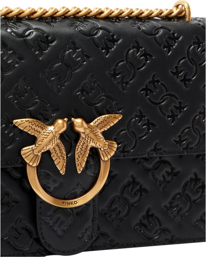 Pinko Love Bag Schoudertas met Love Birds Monogram Print Black Dames - Foto 3