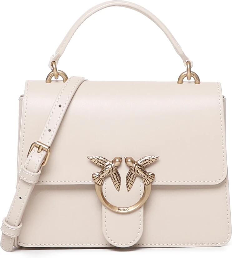 Pinko Witte Love-tas met Diamantgesp Beige Dames