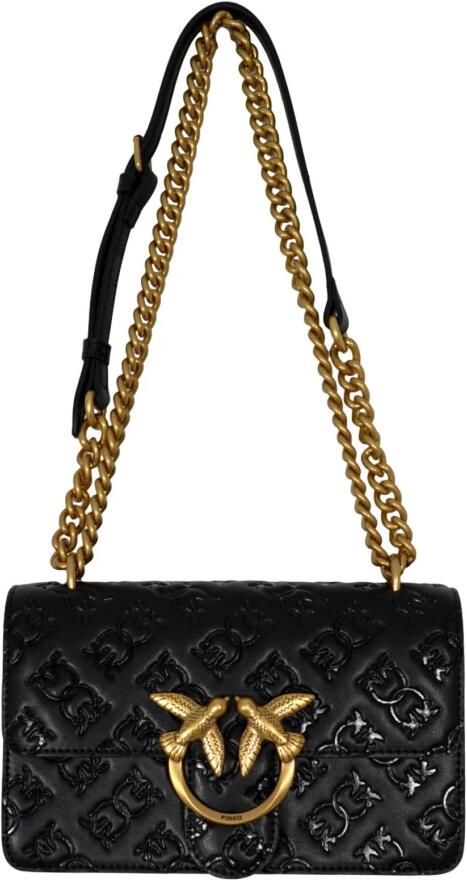 Pinko Zwarte en Gouden Schoudertas voor Vrouwen Black Dames - Foto 13