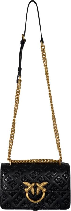 Pinko Zwarte en Gouden Schoudertas voor Vrouwen Black Dames - Foto 12