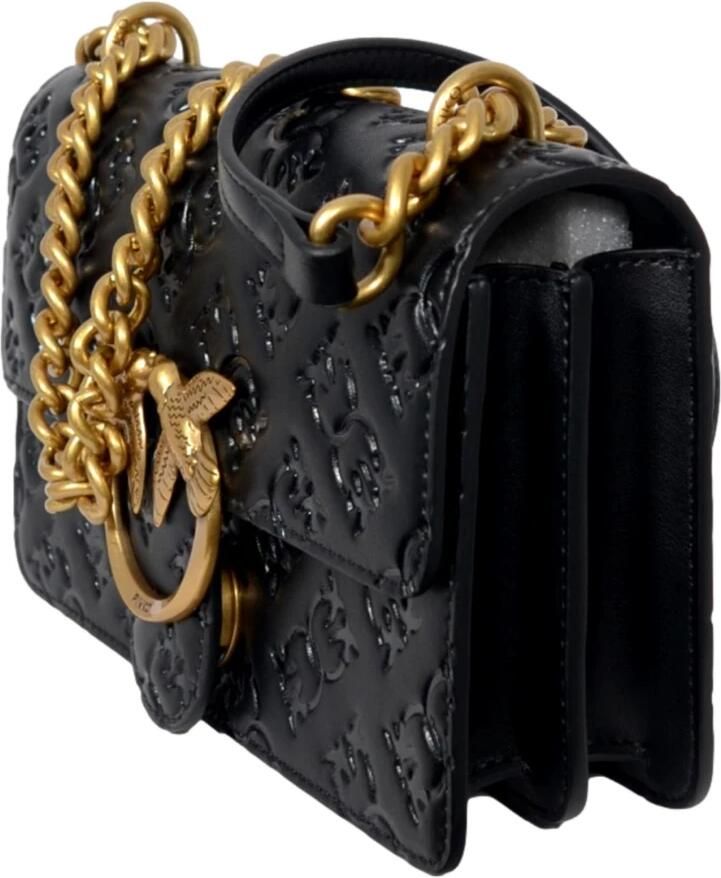 Pinko Zwarte en Gouden Schoudertas voor Vrouwen Black Dames - Foto 5