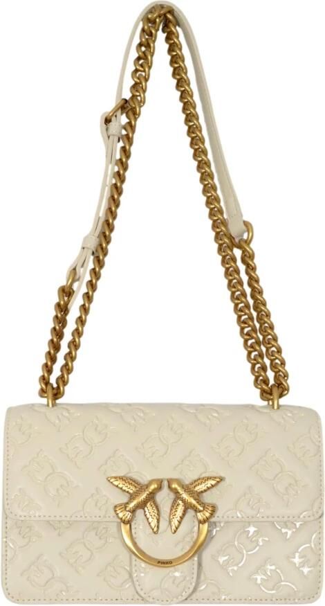 Pinko Witte Chevron Gewatteerde Schoudertas White Dames - Foto 7