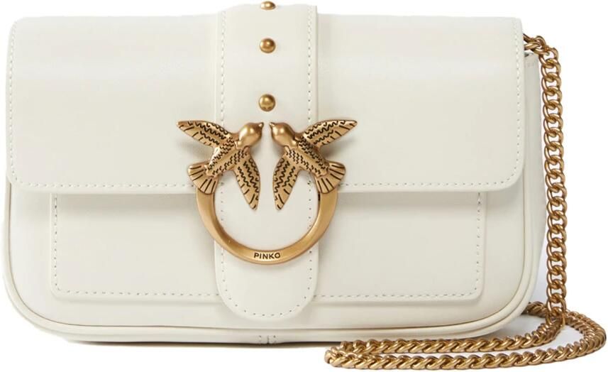 Pinko Crossbody Tas met Studs en Ketting Schouderband White Dames - Foto 8