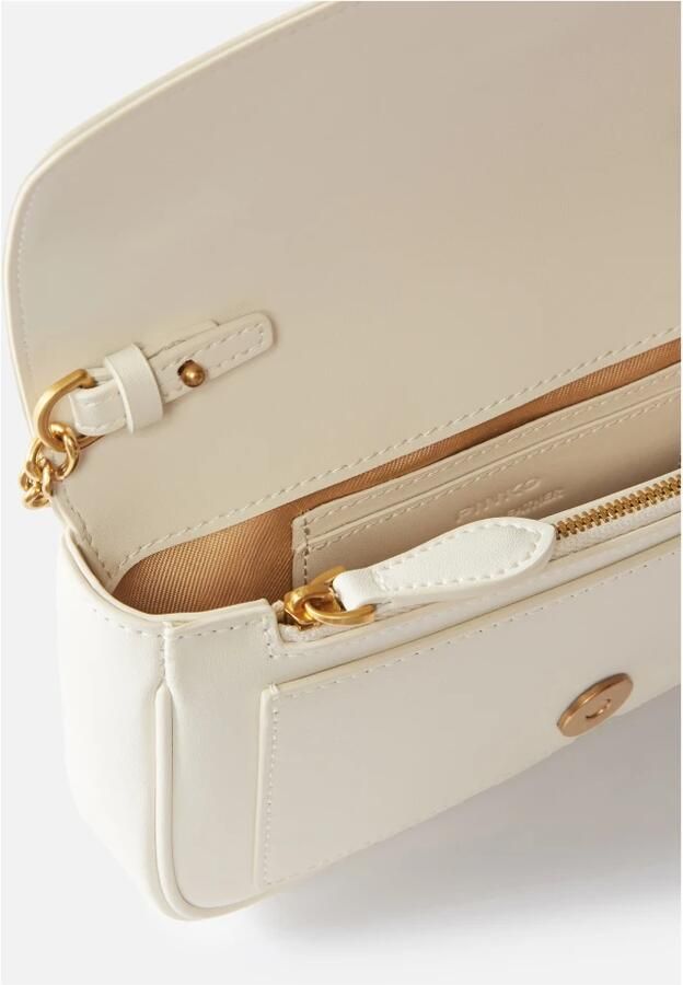 Pinko Crossbody Tas met Studs en Ketting Schouderband White Dames - Foto 4