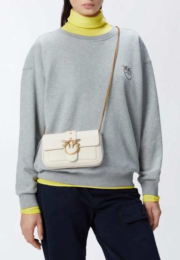 Pinko Crossbody Tas met Studs en Ketting Schouderband White Dames - Foto 5