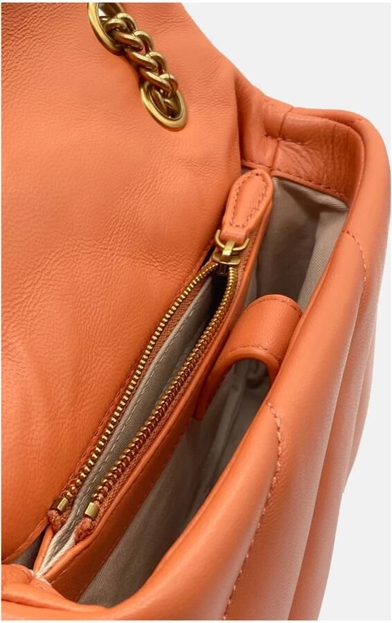 Pinko Hobo bags Burnt Orange Quilted Shoulder Bag With Chain-Link in oranje - Foto 7