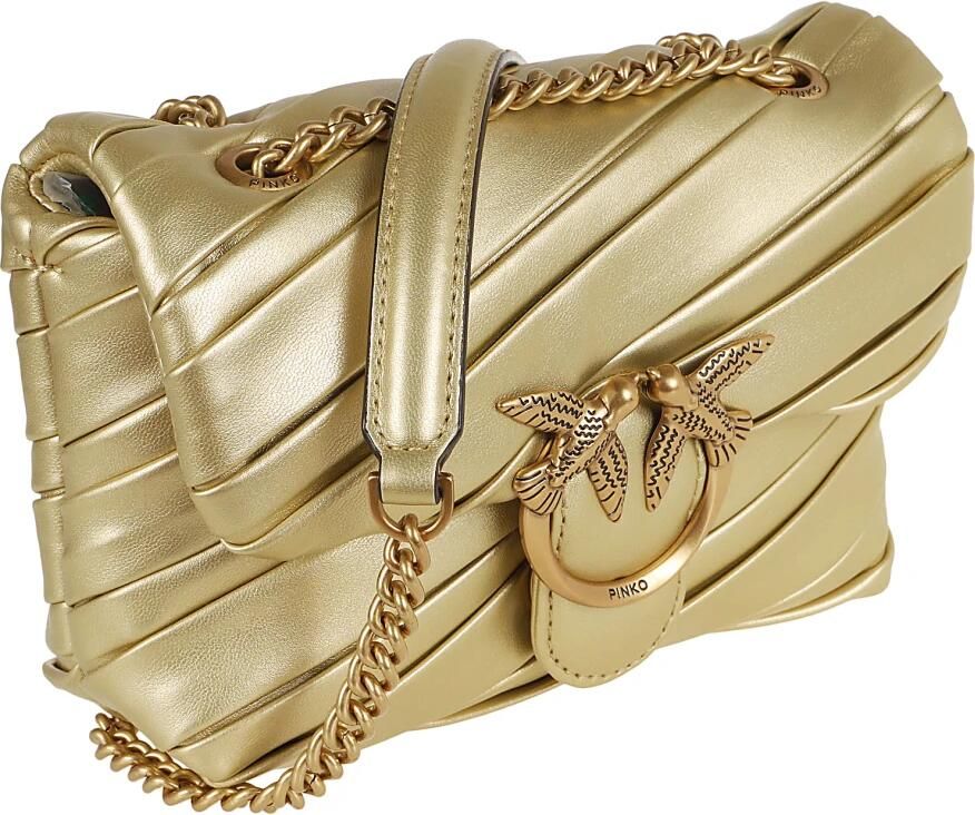 Pinko Metallic Cross Body Tassen voor Vrouwen Yellow Dames