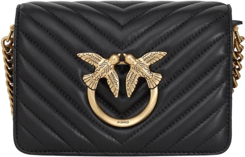 Pinko Love Click Chevron Mini Black Crossbody BAG Zwart Dames - Foto 7