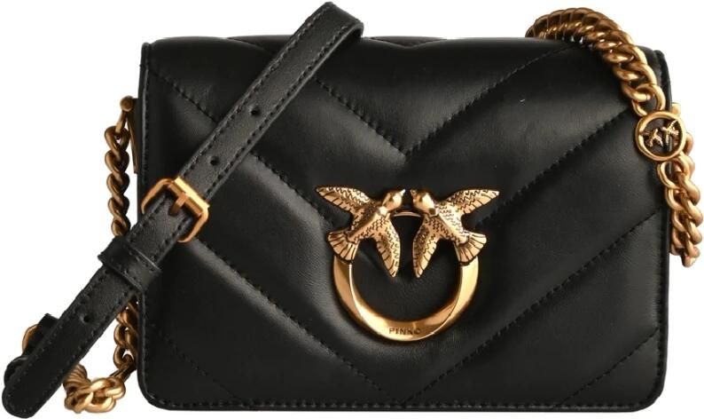 Pinko Love Birds Gewatteerde Crossbody Tas Black Dames - Foto 6