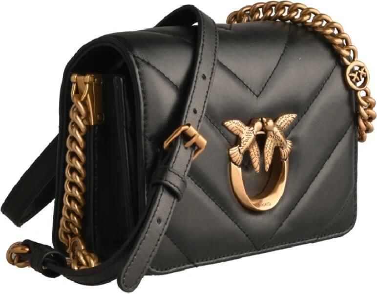 Pinko Love Birds Gewatteerde Crossbody Tas Black Dames - Foto 2