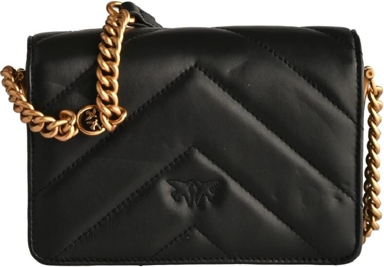 Pinko Love Birds Gewatteerde Crossbody Tas Black Dames - Foto 3