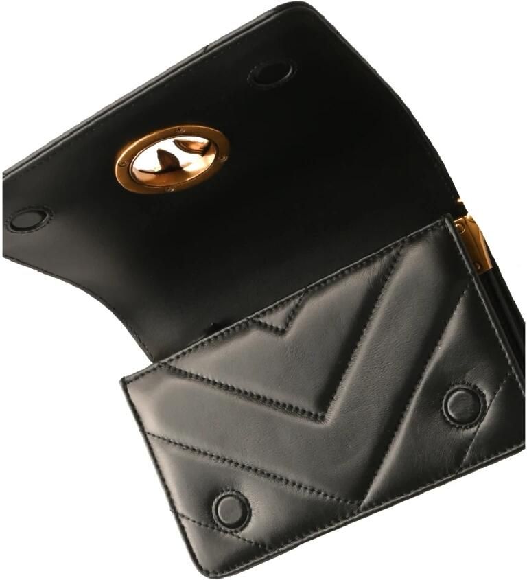 Pinko Love Birds Gewatteerde Crossbody Tas Black Dames