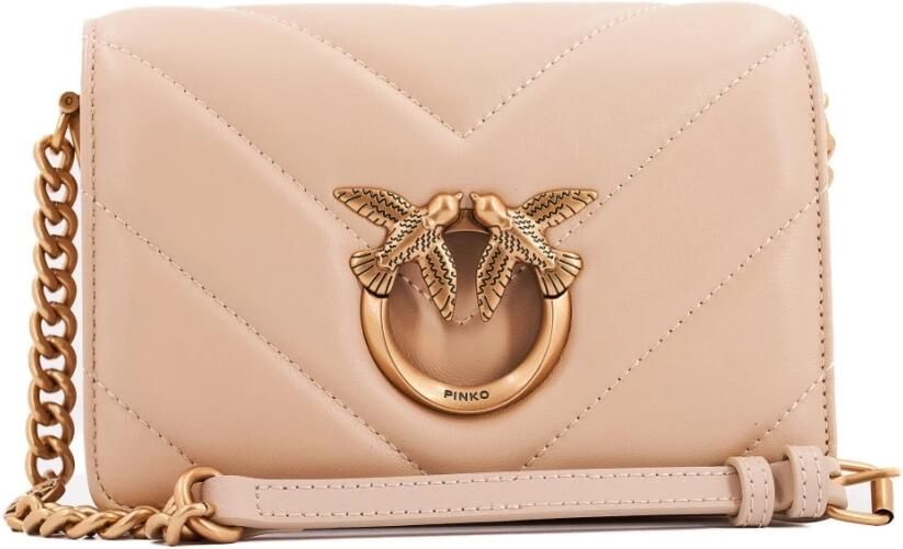 Pinko Mini Love One Cross Body Tas Beige Dames - Foto 4