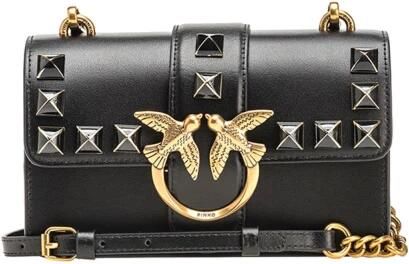 Pinko Zwarte Love ONE Mini CL Vitello Seta + Geschilderde Studs Tas Black Dames - Foto 11