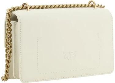 Pinko Mini Schoudertas van Kalfsleer met Goudkleurig Logo Beige Dames - Foto 13