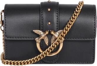 Pinko Crossbody bags Love One Schwarze Leder Umhängetasche 100064 in zwart - Foto 3