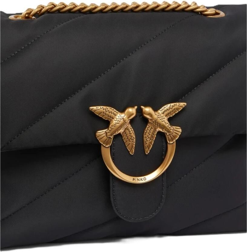 Pinko Gewatteerde Love Birds Schoudertas Black Dames - Foto 2