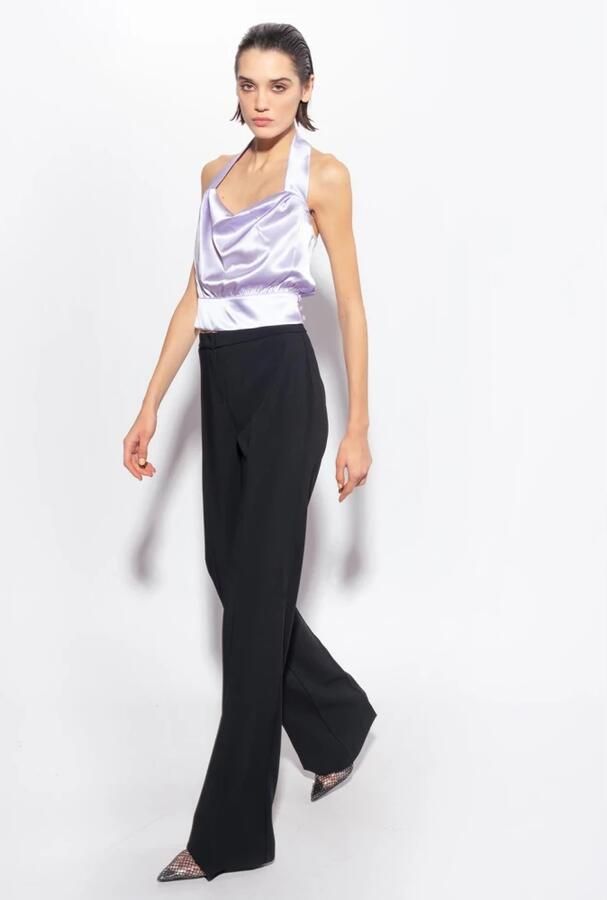 Pinko Elegante Palazzo Broek Zwart Outlet Prijs Black Dames - Foto 5