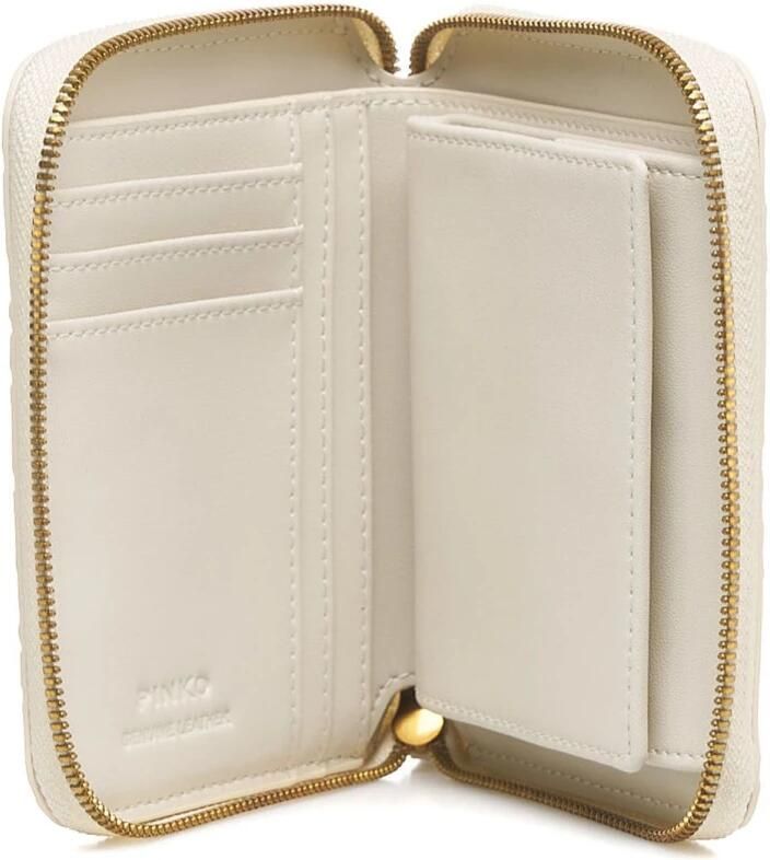 Pinko Portemonnee met Logo en Rits White Dames