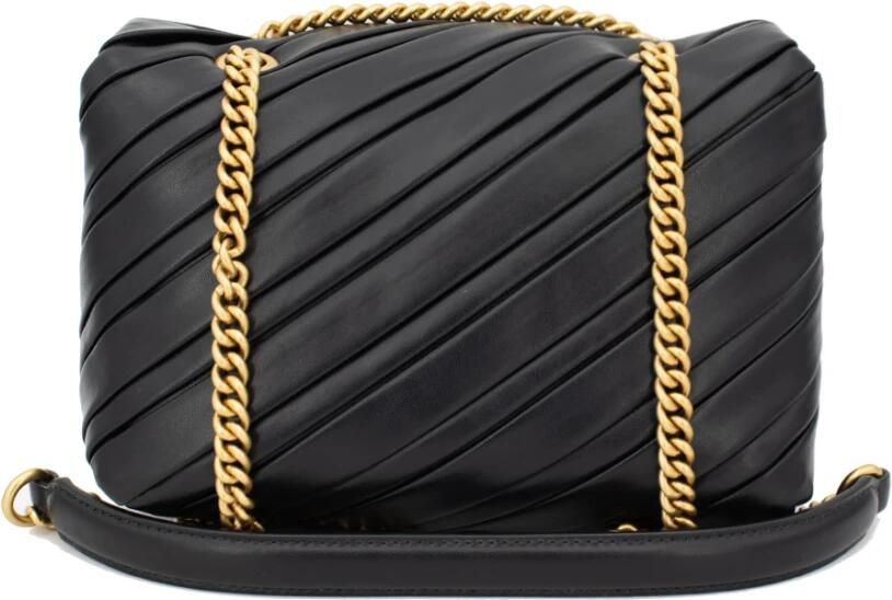 Pinko Puff Schoudertas van Leer-effect Stof Black Dames - Foto 3