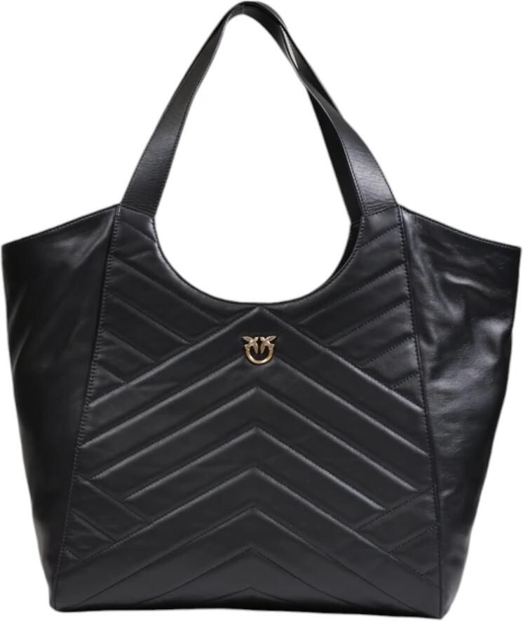 Pinko Zwarte Gewatteerde Handtas Love Birds Gesp Black Dames - Foto 3