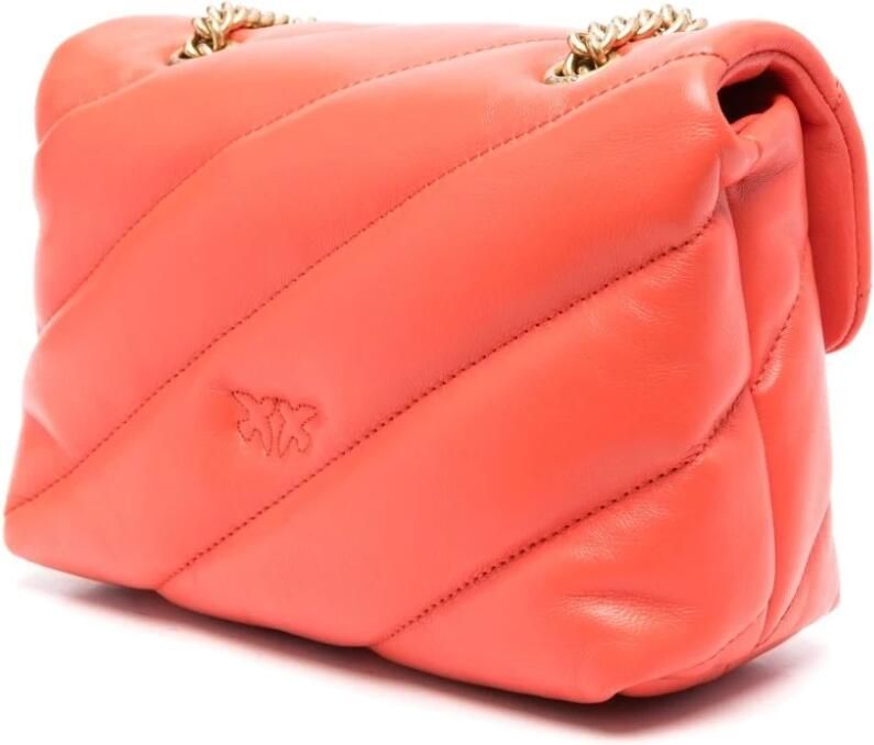 Pinko Hobo bags Burnt Orange Quilted Shoulder Bag With Chain-Link in oranje - Foto 6
