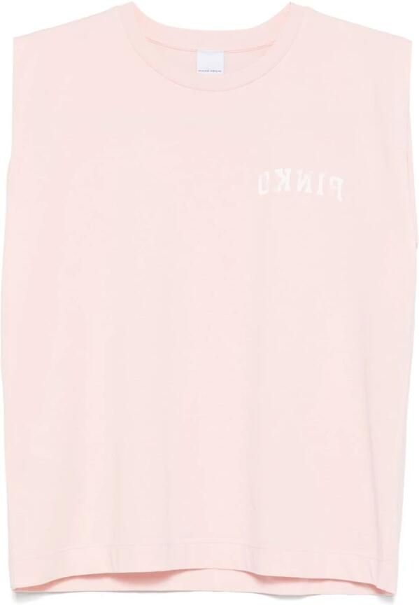 Pinko Rode Mouwloze Crew Neck Tops Red Dames - Foto 5