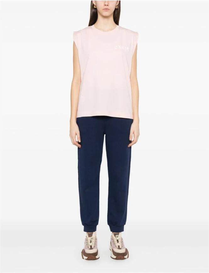 Pinko Rode Mouwloze Crew Neck Tops Red Dames - Foto 4