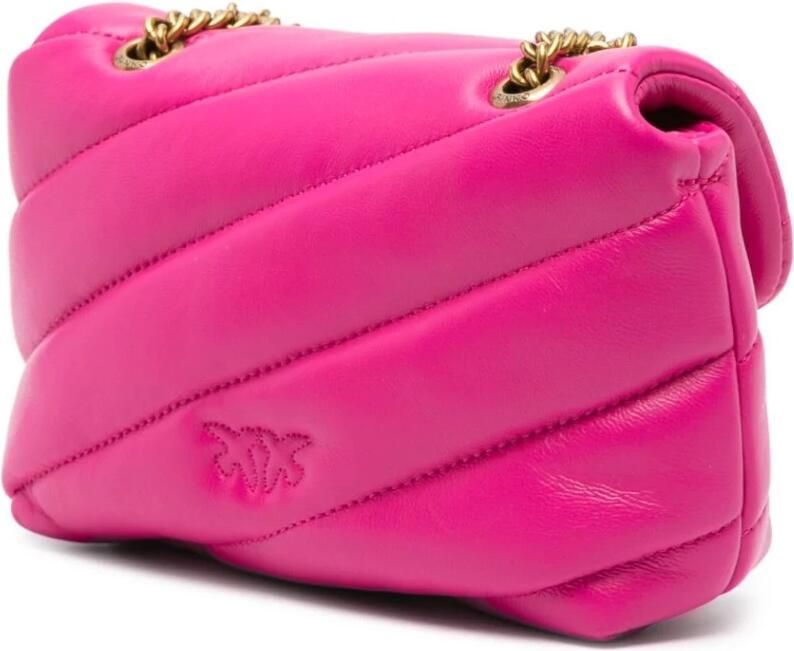 Pinko Love Baby Puff C. Roze Gewatteerde Leren Schoudertas Pink Dames - Foto 5